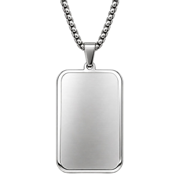 ENGRAVED - ETERNAL FAITH - 24mm Titanium Steel Pendant with 23inch Round Box 2mm Chain for Men & Boys