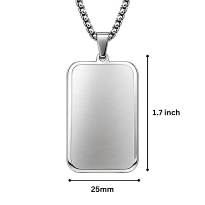 THE MEN THING SS Pendant/ Necklace ENGRAVED - ETERNAL FAITH - 24mm Titanium Steel Pendant with 23inch Round Box 2mm Chain for Men & Boys