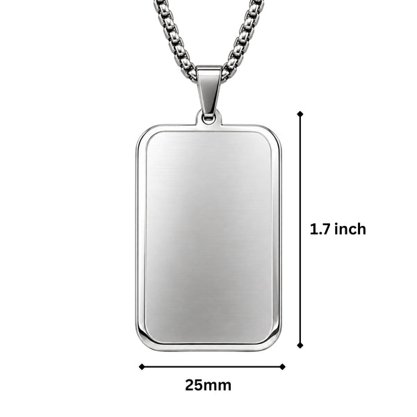ENGRAVED - ETERNAL FAITH - 24mm Titanium Steel Pendant with 23inch Round Box 2mm Chain for Men & Boys