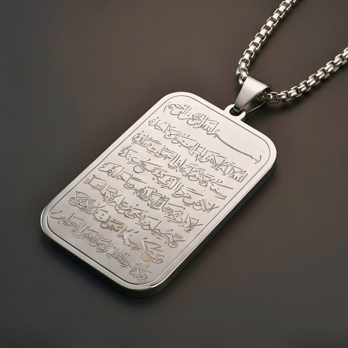 THE MEN THING SS Pendant/ Necklace ENGRAVED - ETERNAL FAITH - 24mm Titanium Steel Pendant with 23inch Round Box 2mm Chain for Men & Boys