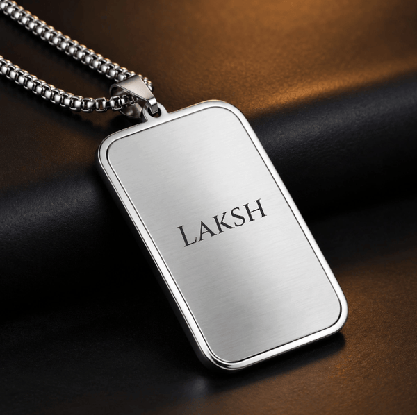 ENGRAVED - ETERNAL FAITH - 24mm Titanium Steel Pendant with 23inch Round Box 2mm Chain for Men & Boys