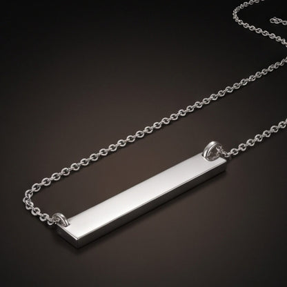 THE MEN THING SS Pendant/ Necklace ENGRAVED - HORIZONX - Pure Steel 34mm Pendant with Oval Link 1.7mm Chain for Men & Boys (17 to 19 inch Adjustable)