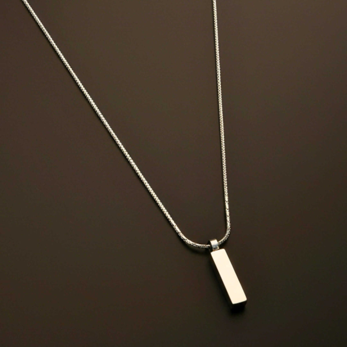 THE MEN THING SS Pendant/ Necklace ENGRAVED - MONO BAR - 5mm Titanium Steel Pendant with 2mm Chain for Men & Boys - 22inch