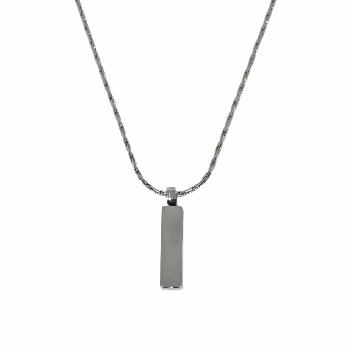 THE MEN THING SS Pendant/ Necklace ENGRAVED - MONO BAR - 5mm Titanium Steel Pendant with 2mm Chain for Men & Boys - 22inch