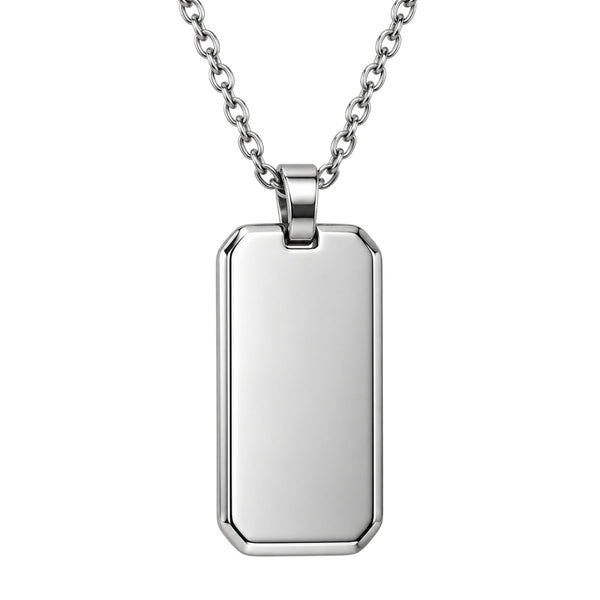ENGRAVED - PRIME TAG - 19mm Pure Titanium Steel Pendant with 1mm Chain for Men & Boys (18 inch Chain)