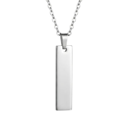 THE MEN THING SS Pendant/ Necklace ENGRAVED - ZENITH BAR - 8mm Pure Titanium Steel Pendant with 1mm Chain for Men & Boys (20 inch Chain)