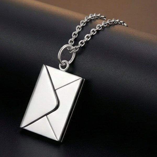 ENVELOPE LETTER - Pure Titanium Steel Pendant with 24inch Round Rolo Chain for Men & Boys