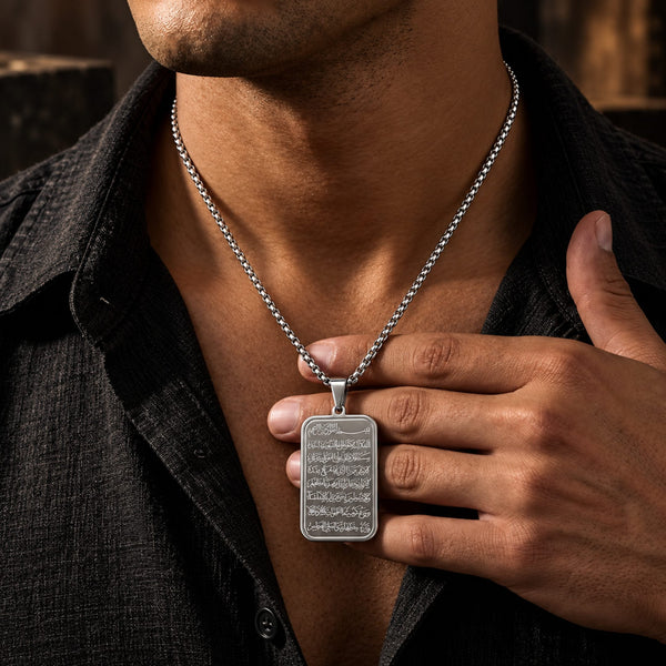 ETERNAL FAITH - 24mm Titanium Steel Pendant with 23inch Round Box 2mm Chain for Men & Boys