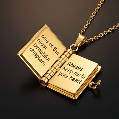 THE MEN THING SS Pendant/ Necklace FOREVER DIARY - GOLDEN - 18mm Pure Titanium Steel Pendant with 3mm Chain for Men & Boys (17 to 19 inch Adjustable Cable Chain)