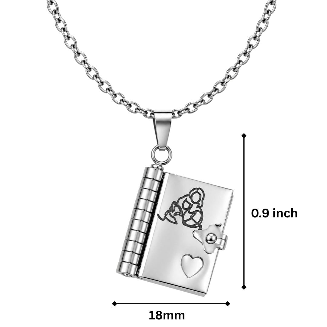 THE MEN THING SS Pendant/ Necklace FOREVER DIARY - STEEL - 18mm Pure Titanium Steel Pendant with 3mm Chain for Men & Boys (17 to 19 inch Adjustable Cable Chain)