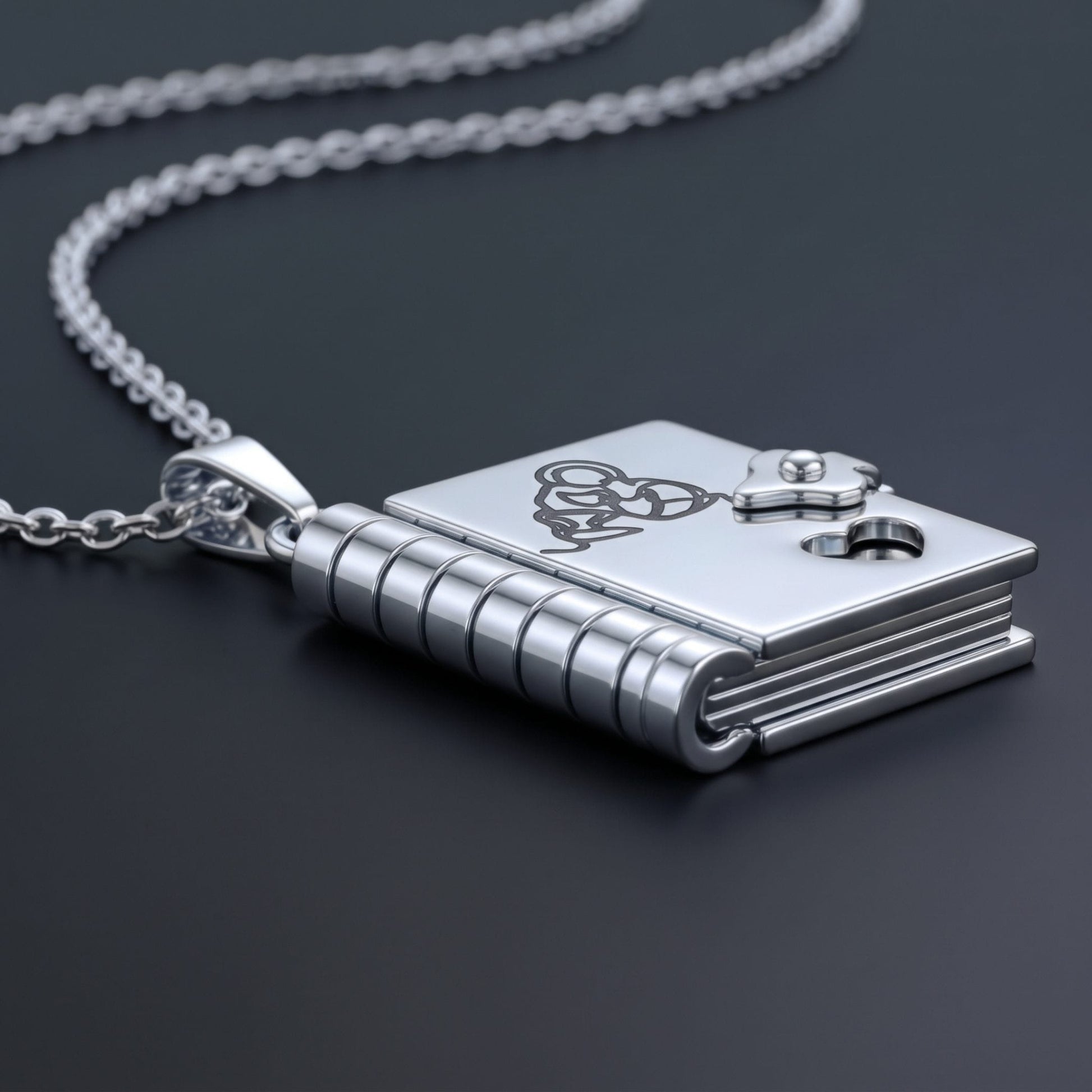 THE MEN THING SS Pendant/ Necklace FOREVER DIARY - STEEL - 18mm Pure Titanium Steel Pendant with 3mm Chain for Men & Boys (17 to 19 inch Adjustable Cable Chain)