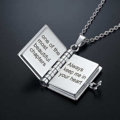 THE MEN THING SS Pendant/ Necklace FOREVER DIARY - STEEL - 18mm Pure Titanium Steel Pendant with 3mm Chain for Men & Boys (17 to 19 inch Adjustable Cable Chain)
