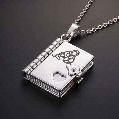 THE MEN THING SS Pendant/ Necklace FOREVER DIARY - STEEL - 18mm Pure Titanium Steel Pendant with 3mm Chain for Men & Boys (17 to 19 inch Adjustable Cable Chain)