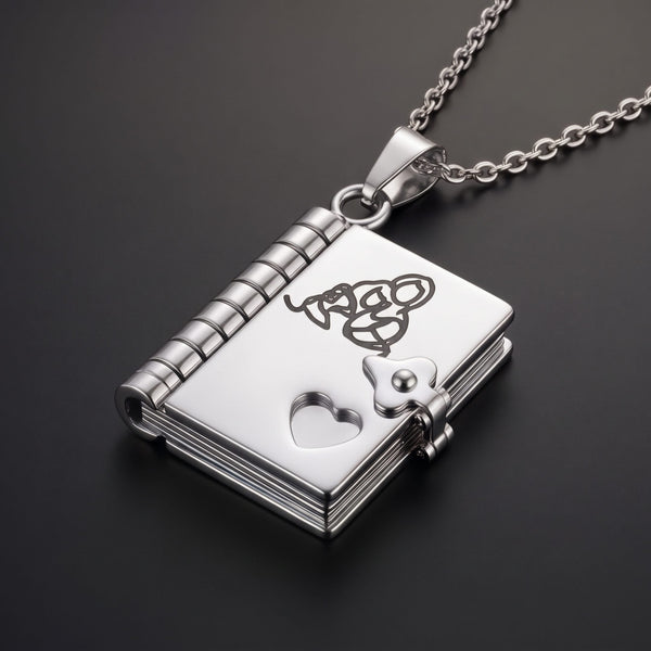FOREVER DIARY - STEEL - 18mm Pure Titanium Steel Pendant with 3mm Chain for Men & Boys (17 to 19 inch Adjustable Cable Chain)