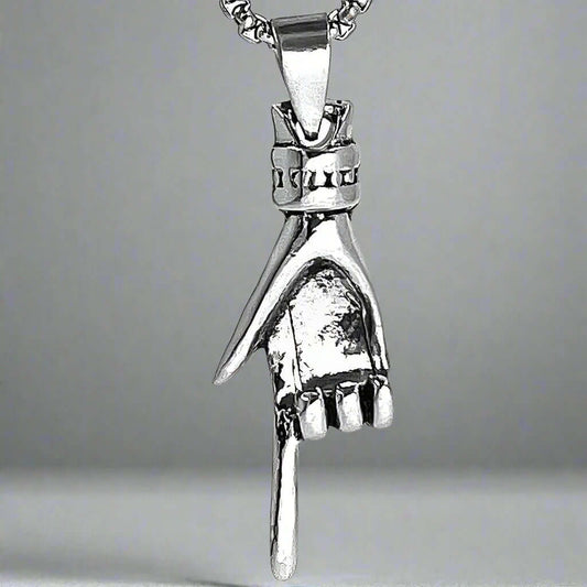 THE MEN THING SS Pendant/ Necklace GESTURE -  Alloy Pendant with Pure Stainless Steel  24inch Round Box Chain, American trending Style for Men & Boy