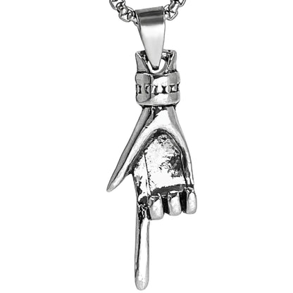 THE MEN THING SS Pendant/ Necklace GESTURE -  Alloy Pendant with Pure Stainless Steel  24inch Round Box Chain, American trending Style for Men & Boy