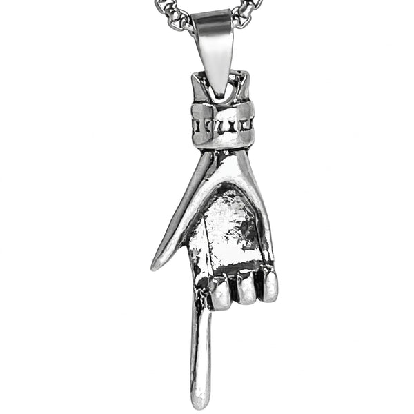 GESTURE -  Alloy Pendant with Pure Stainless Steel  24inch Round Box Chain, American trending Style for Men & Boy