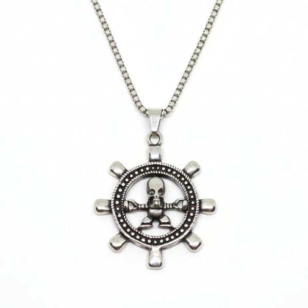 GHOST HELM - 43mm Titanium Steel Pendant with 24inch Round Box 5mm Chain for Men & Boys