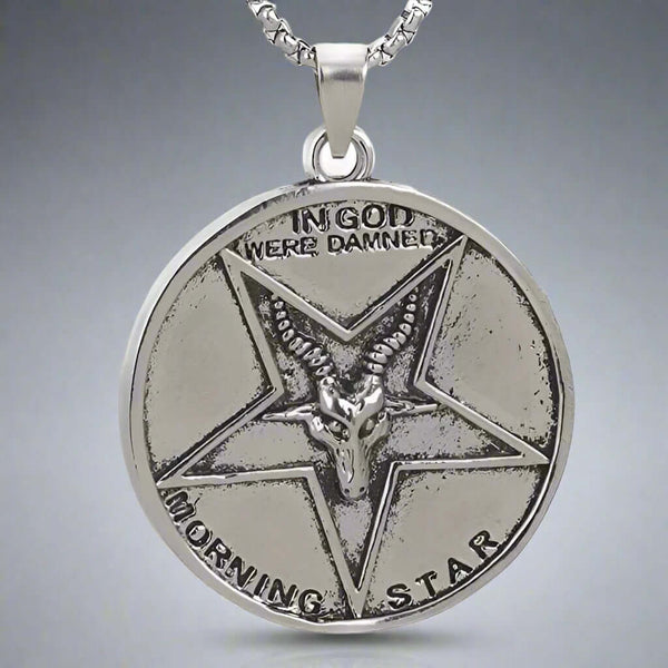 GOAT STAR - शुद्ध स्टेनलेस स्टील 24 इंच गोल बॉक्स चेन के साथ मिश्र धातु पेंडेंट, पुरुषों और लड़कों के लिए यूरोपीय ट्रेंडिंग स्टाइल