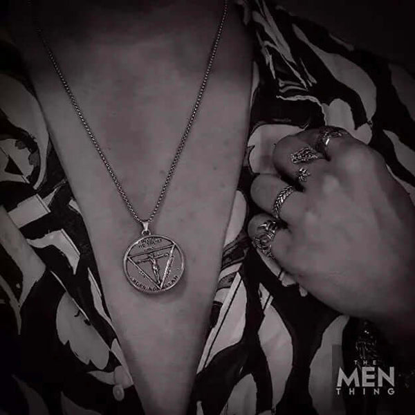 GOAT STAR - शुद्ध स्टेनलेस स्टील 24 इंच गोल बॉक्स चेन के साथ मिश्र धातु पेंडेंट, पुरुषों और लड़कों के लिए यूरोपीय ट्रेंडिंग स्टाइल