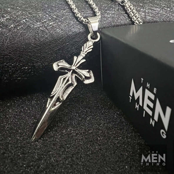 GOT SWORD -  Alloy Pendant with Pure Stainless Steel  24inch Round Box Chain, American trending Style for Men & Boys