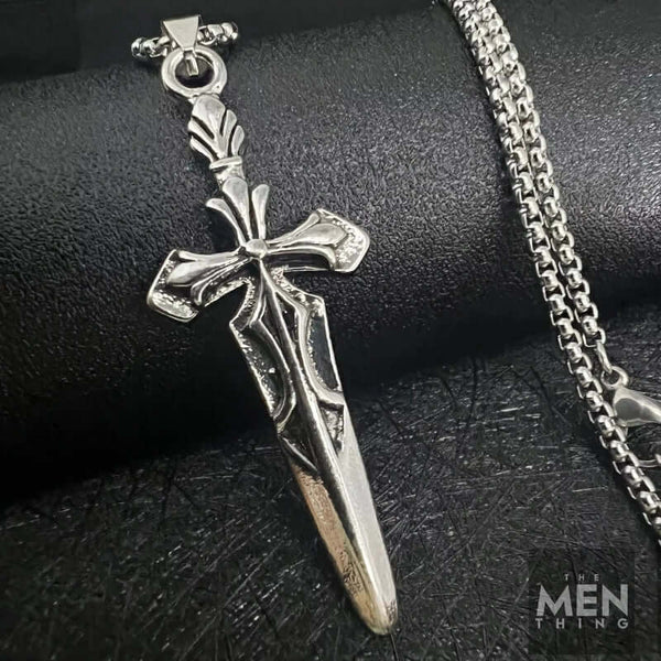 GOT SWORD -  Alloy Pendant with Pure Stainless Steel  24inch Round Box Chain, American trending Style for Men & Boys