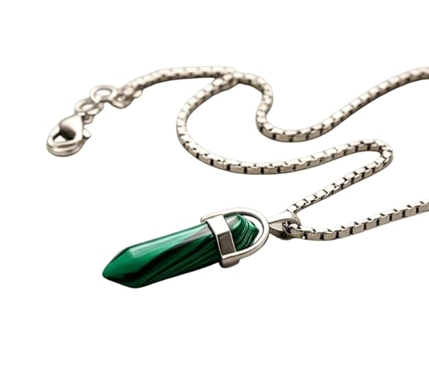 THE MEN THING SS Pendant/ Necklace GREEN LAVA WARRIOR - Spanish Style Neckware with  Pure Stainless Steel 24inch Chain for Men- Round Box Chain & Pendant for Men & Boy