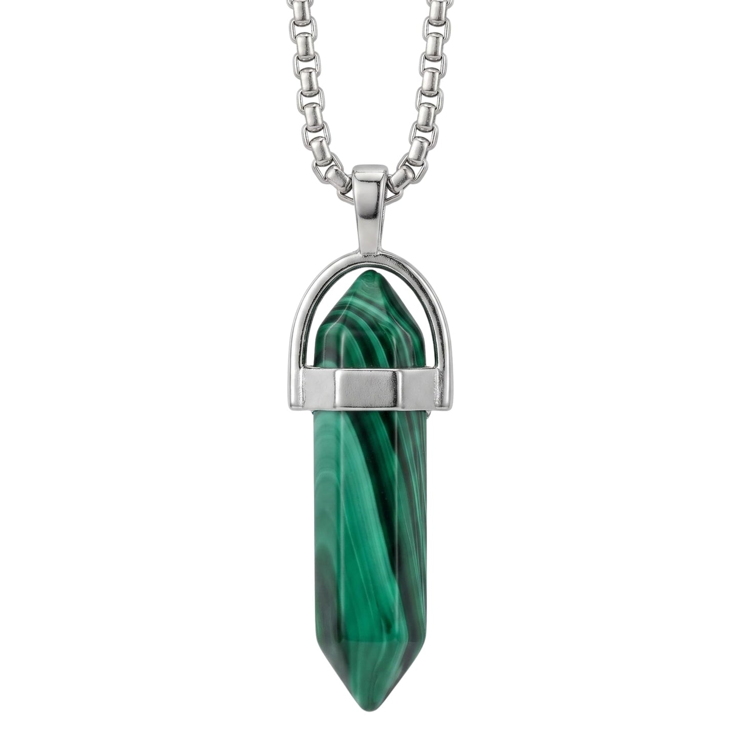 THE MEN THING SS Pendant/ Necklace GREEN LAVA WARRIOR - Spanish Style Neckware with  Pure Stainless Steel 24inch Chain for Men- Round Box Chain & Pendant for Men & Boy