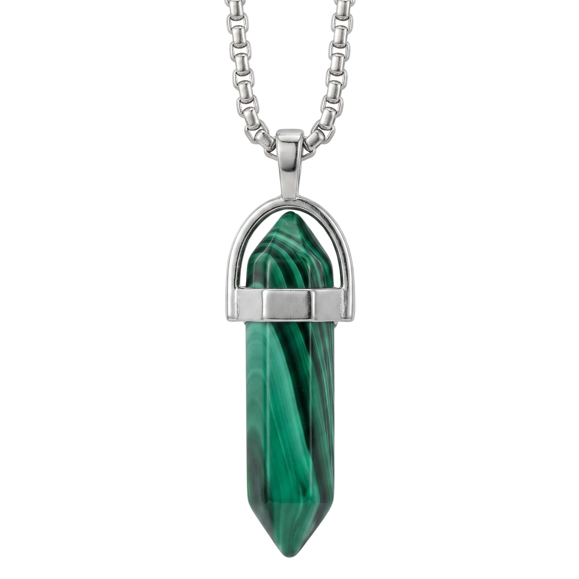THE MEN THING SS Pendant/ Necklace GREEN LAVA WARRIOR - Spanish Style Neckware with  Pure Stainless Steel 24inch Chain for Men- Round Box Chain & Pendant for Men & Boy
