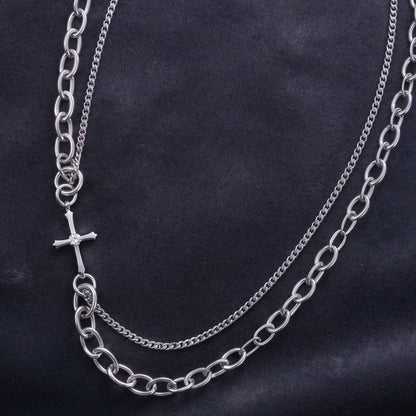 THE MEN THING SS Pendant/ Necklace HALO LINK - Titanium Steel Pendant with 8mm Chain for Men & Boys (21inch)
