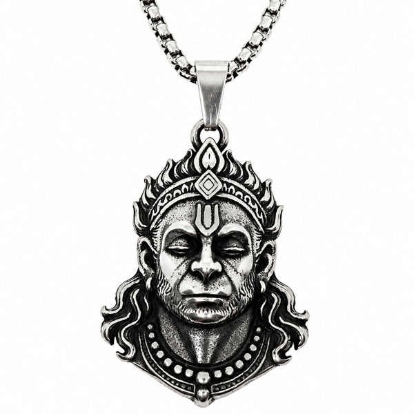 VAJRANGA  - Pure Vintage Pure Steel Pendant with 24inch Round Box 5mm Chain for Men & Boys