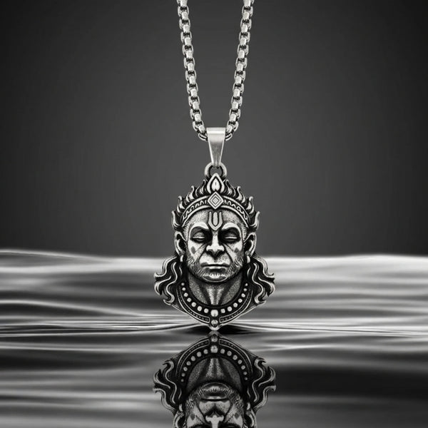 VAJRANGA  - Pure Vintage Pure Steel Pendant with 24inch Round Box 5mm Chain for Men & Boys