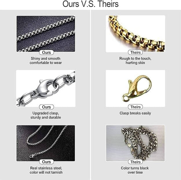 HEADPHONE GOLD (A) - Alloy Pendant with Stainless Steel 24inch Round Box Chain, American trending Style for Men & Boys