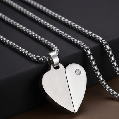 THE MEN THING SS Pendant/ Necklace HEART FLIP - 20mm Titanium Steel Pendant with 24inch Round Box 3mm Chain for Men & Boys