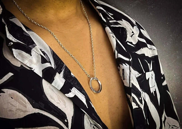 HELIX - Alloy Circle Pendant with  Stainless Steel 24inch Round Box Chain , Milan trending Style for Men & Boy