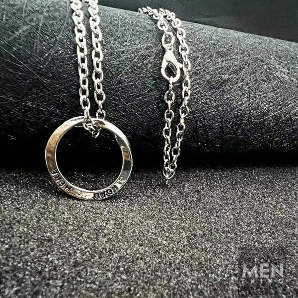 HELIX - Alloy Circle Pendant with  Stainless Steel 24inch Round Box Chain , Milan trending Style for Men & Boy