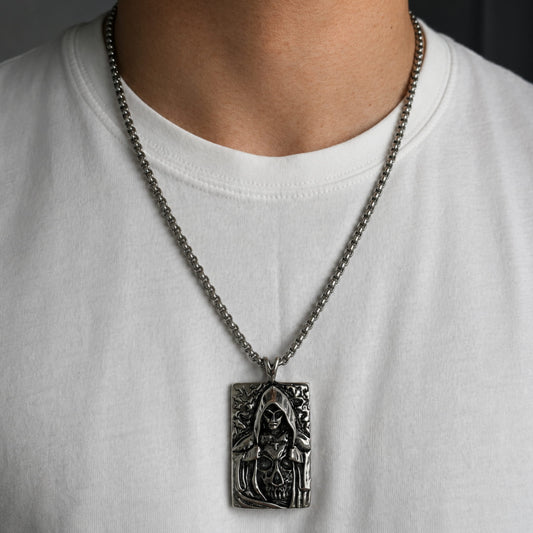 THE MEN THING SS Pendant/ Necklace HIDDEN DEVIL - Alloy Pendant with Pure Stainless Steel  24inch Round Box Chain, American trending Style  for Men & Boy