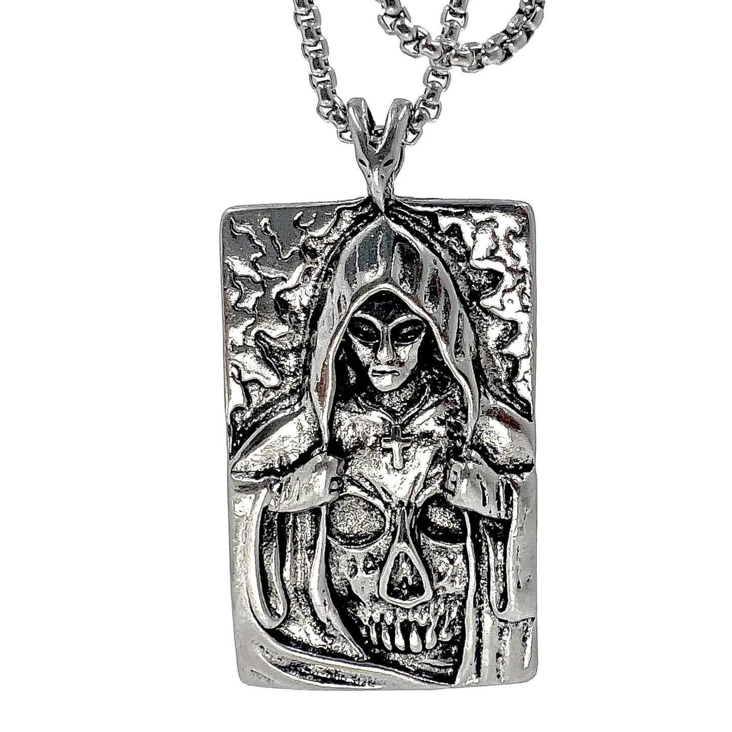 THE MEN THING SS Pendant/ Necklace HIDDEN DEVIL - Alloy Pendant with Pure Stainless Steel  24inch Round Box Chain, American trending Style  for Men & Boy