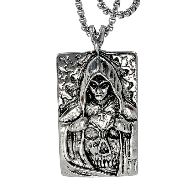 HIDDEN DEVIL - Alloy Pendant with Pure Stainless Steel  24inch Round Box Chain, American trending Style  for Men & Boy