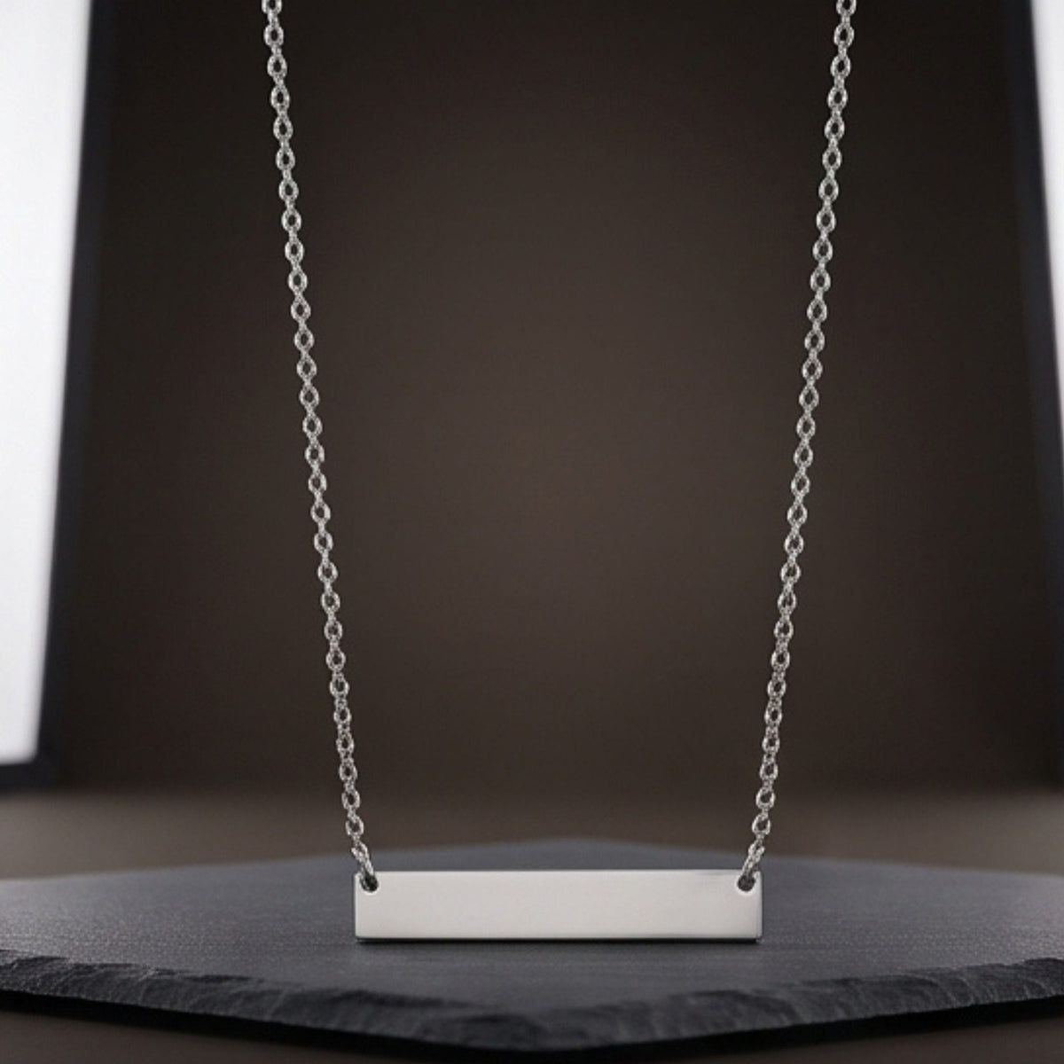 THE MEN THING SS Pendant/ Necklace HORIZONX - Pure Steel 34mm Pendant with Oval Link 1.7mm Chain for Men & Boys (17 to 19 inch Adjustable)