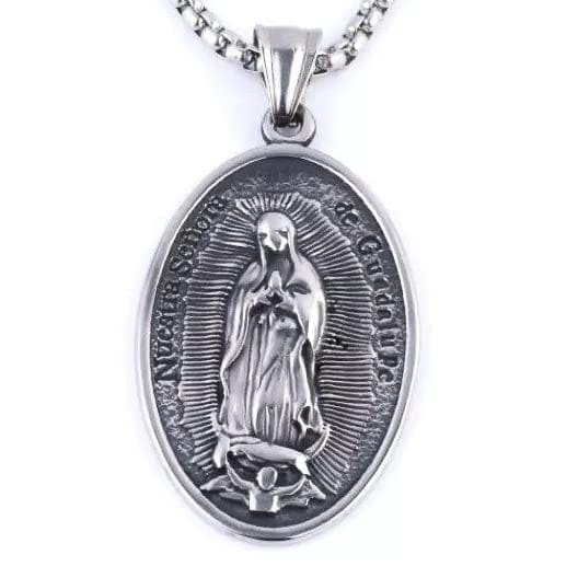 THE MEN THING SS Pendant/ Necklace JESUS CARD - Alloy Pendant with Pure Stainless Steel  24inch Round Box Chain, American trending Style for Men & Boy