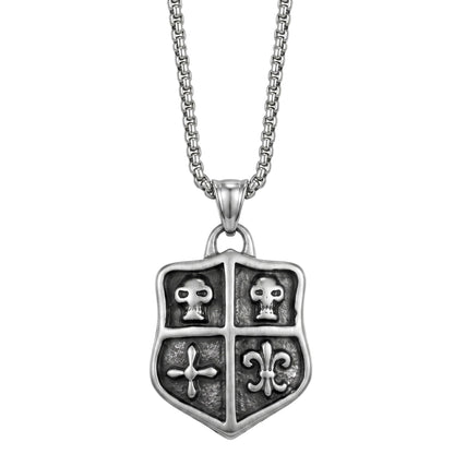 THE MEN THING SS Pendant/ Necklace JOKER DECK SKULL -  Alloy Pendant with Pure Stainless Steel 24inch Round Box Chain, American trending Style for Men & Boy