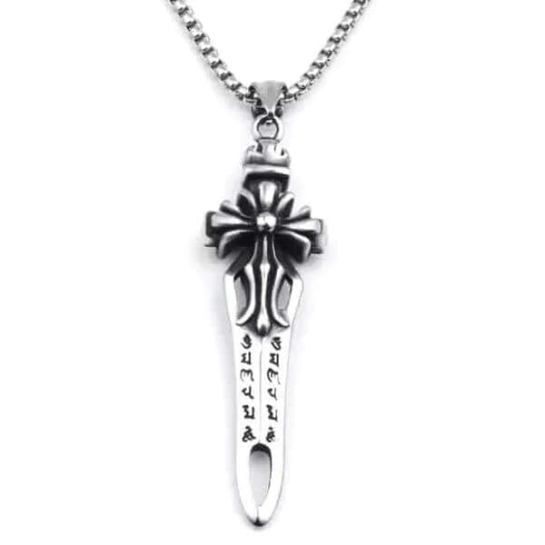 KINGS SWORD - Alloy Pendant with Stainless Steel 24inch Round Box Chain, American trending Style for Men & Boy