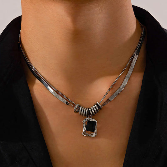 THE MEN THING SS Pendant/ Necklace KRYZOR - 15mm Titanium Steel Pendant with 16 to 18inch Adjustable 5mm Chain for Men & Boys
