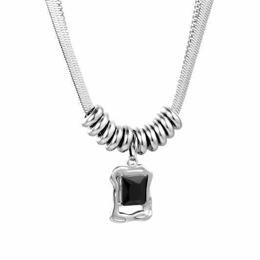 THE MEN THING SS Pendant/ Necklace KRYZOR - 15mm Titanium Steel Pendant with 16 to 18inch Adjustable 5mm Chain for Men & Boys
