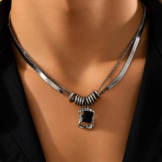 THE MEN THING SS Pendant/ Necklace KRYZOR - 15mm Titanium Steel Pendant with 16 to 18inch Adjustable 5mm Chain for Men & Boys