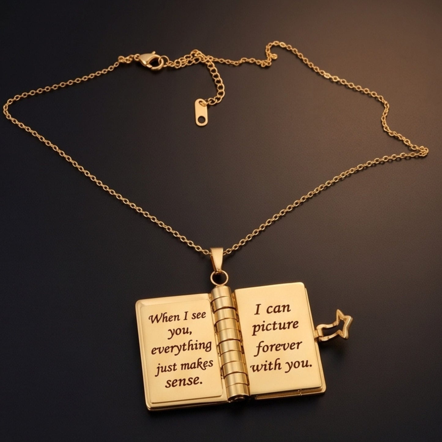 THE MEN THING SS Pendant/ Necklace LOVE DIARY - 18mm Pure Titanium Steel Pendant with 3mm Chain for Men & Boys (17 to 19 inch Adjustable Cable Chain)