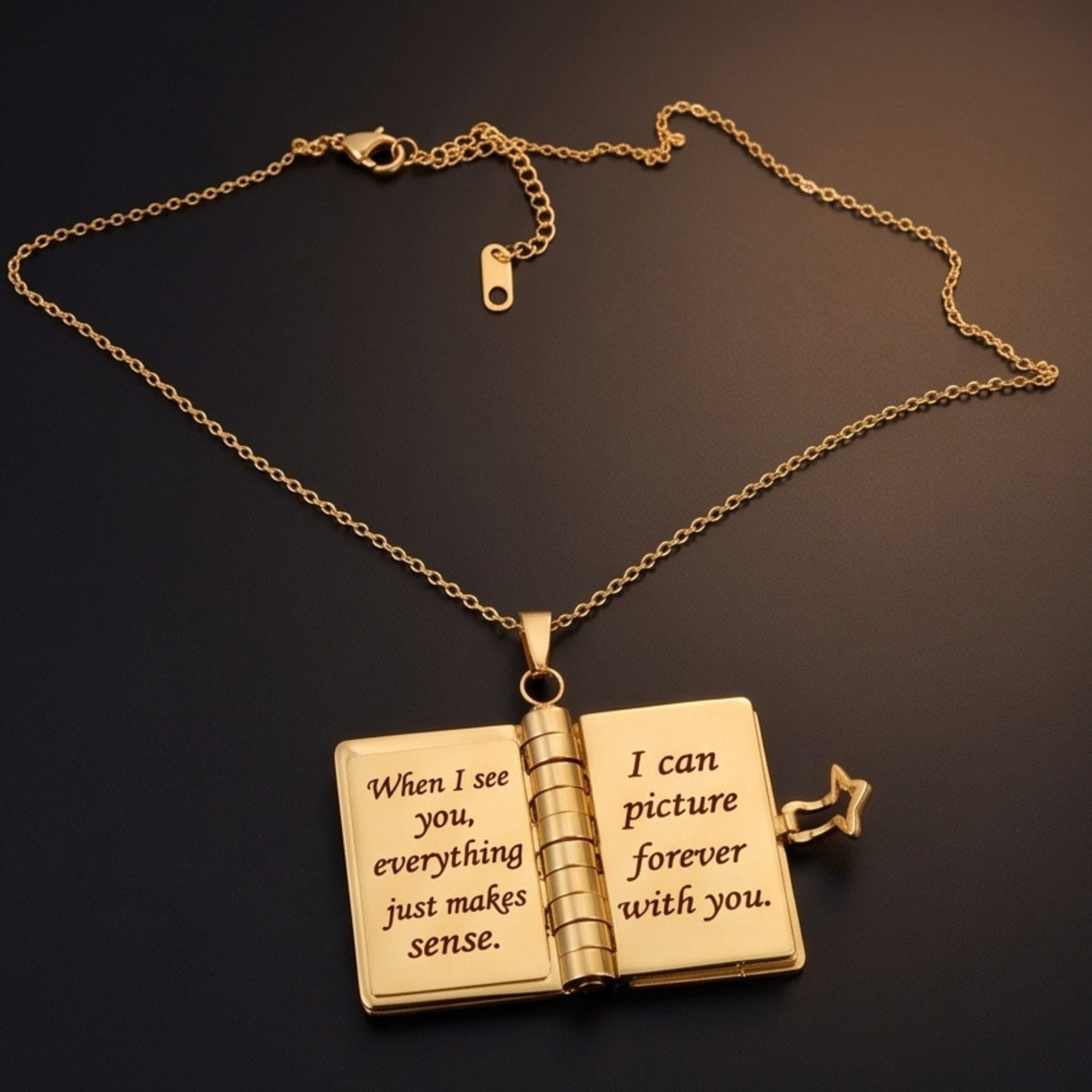 THE MEN THING SS Pendant/ Necklace LOVE DIARY - 18mm Pure Titanium Steel Pendant with 3mm Chain for Men & Boys (17 to 19 inch Adjustable Cable Chain)