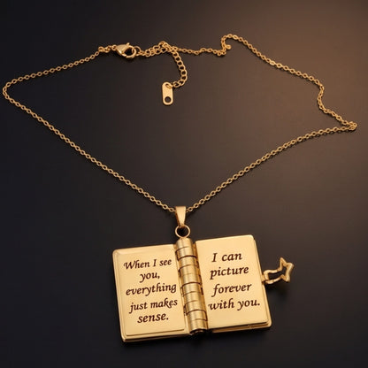 THE MEN THING SS Pendant/ Necklace LOVE DIARY - 18mm Pure Titanium Steel Pendant with 3mm Chain for Men & Boys (17 to 19 inch Adjustable Cable Chain)