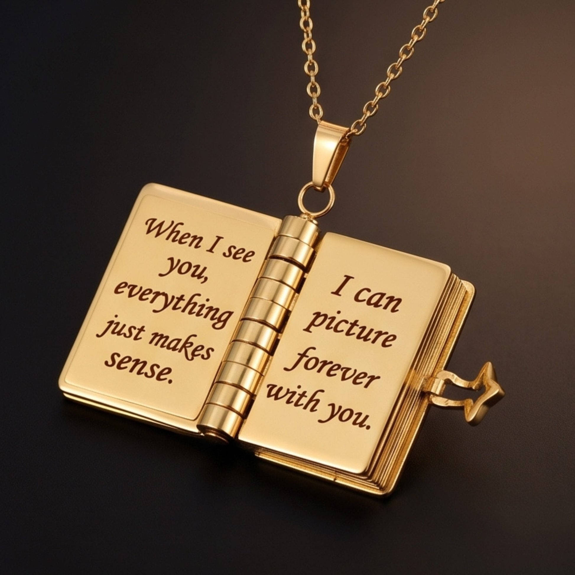 THE MEN THING SS Pendant/ Necklace LOVE DIARY - 18mm Pure Titanium Steel Pendant with 3mm Chain for Men & Boys (17 to 19 inch Adjustable Cable Chain)